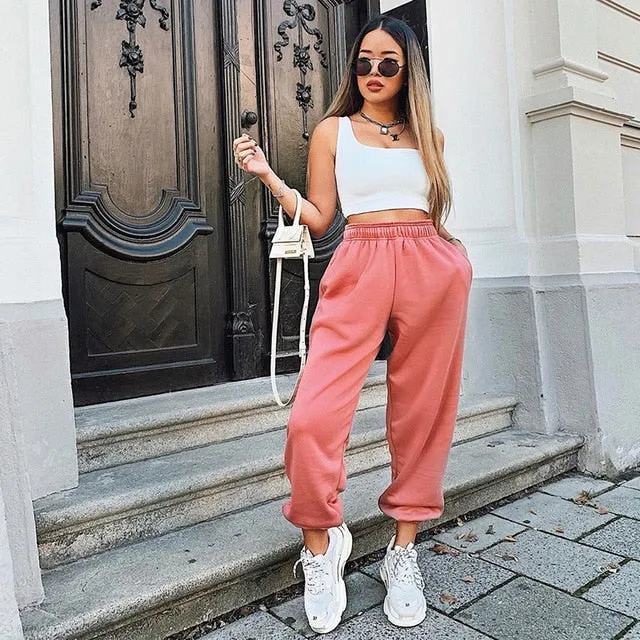 2021 New!!!! Women's Harajuku Joggers Wide Leg Sweatpants Sizes S - L