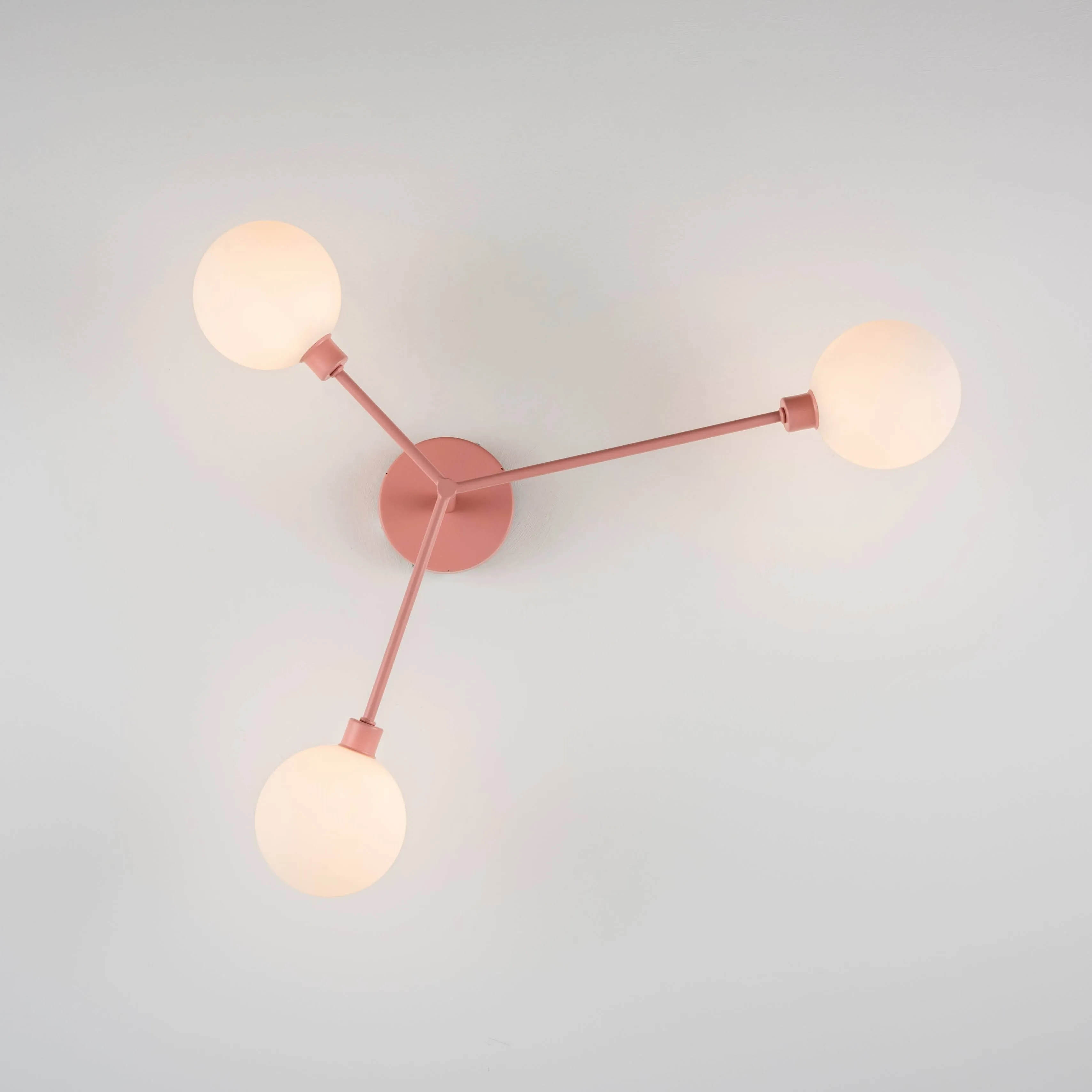 3 Shade Flush Ceiling Light | Pink