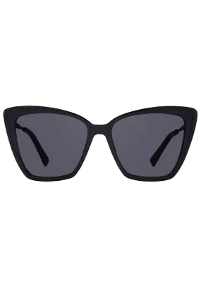 Becky II Polarized Sunglasses in Black/Dark Smoke