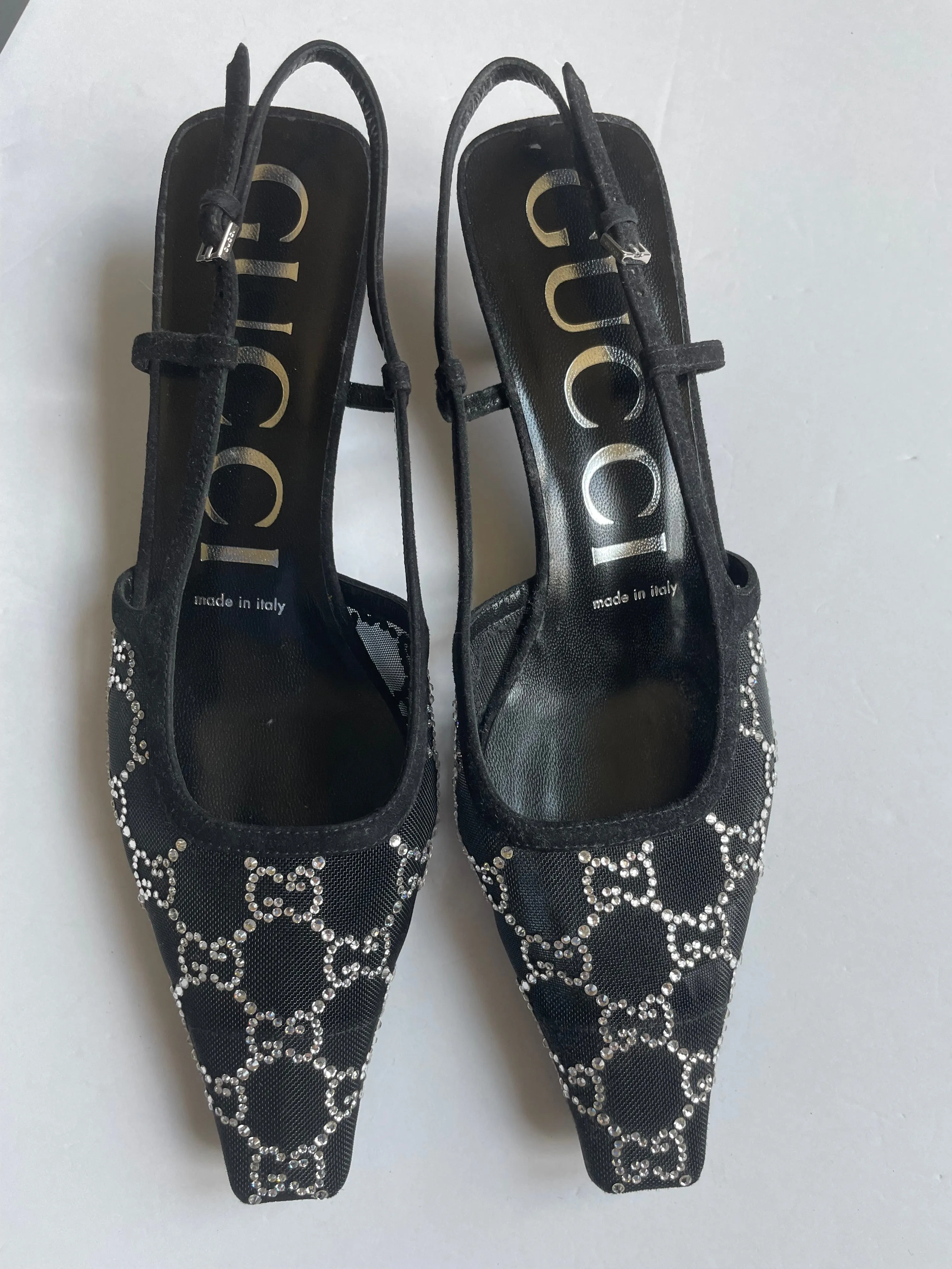 Black Shoes Heels Stiletto Gucci, Size 7