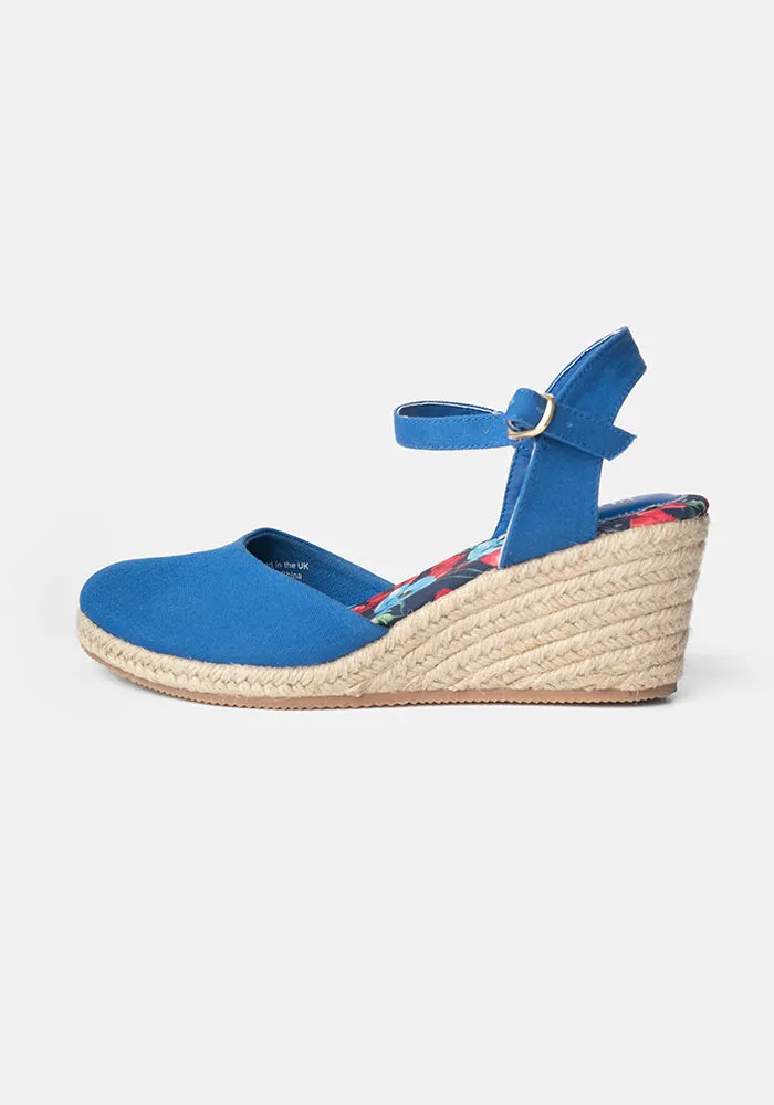 Blue Espadrille Wedges