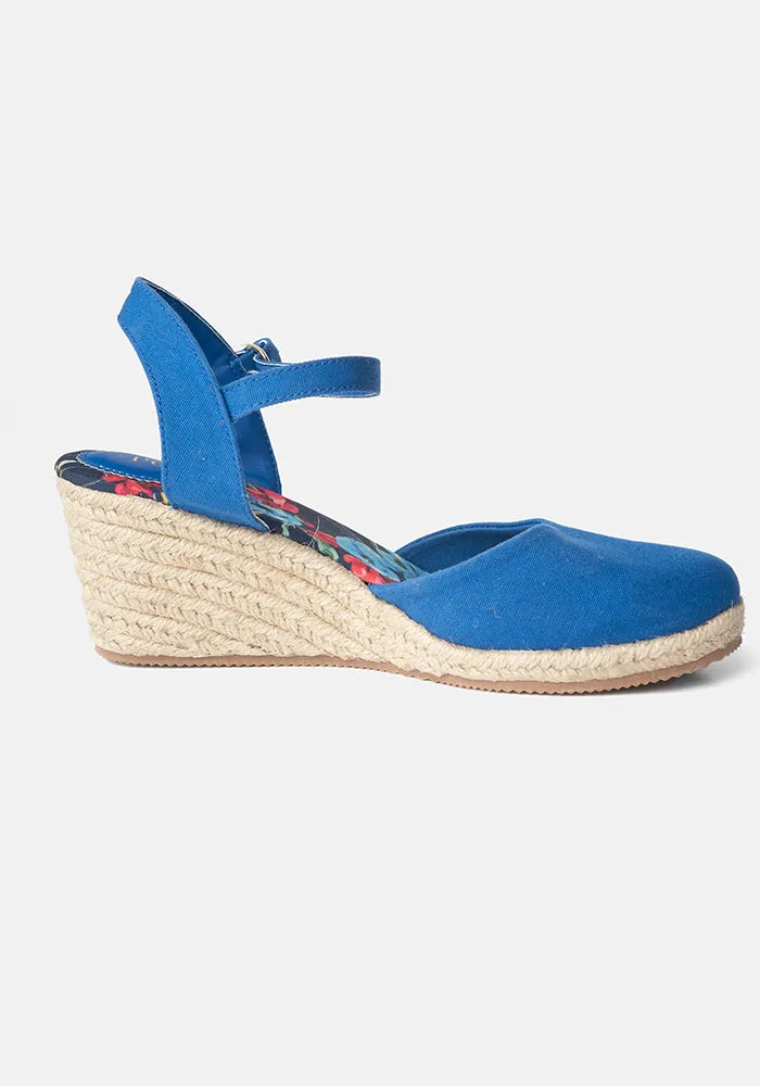 Blue Espadrille Wedges