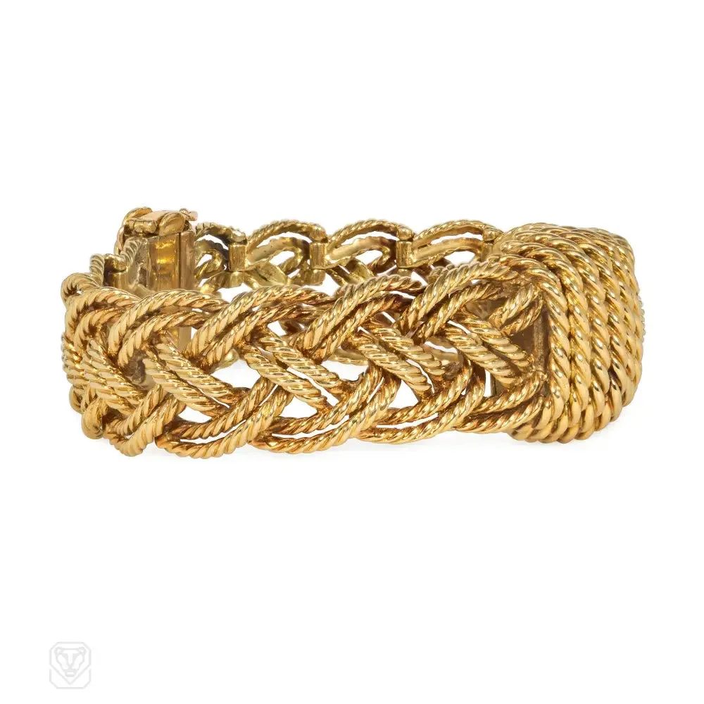 Boucheron Paris mid-century woven rope bracelet/watch