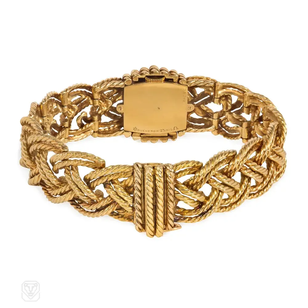 Boucheron Paris mid-century woven rope bracelet/watch