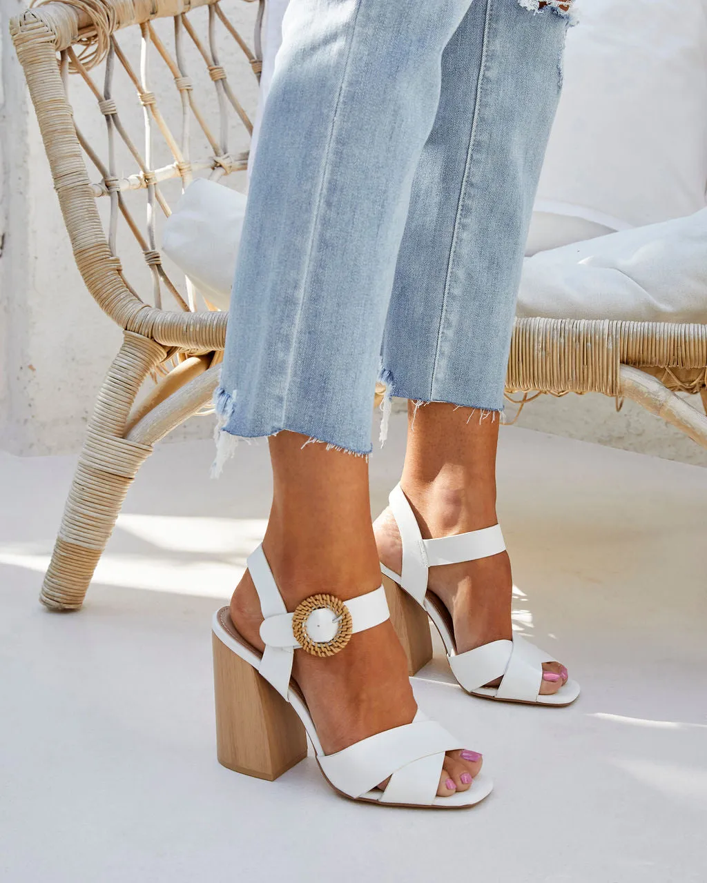 Chandler Strappy Wooden Heels