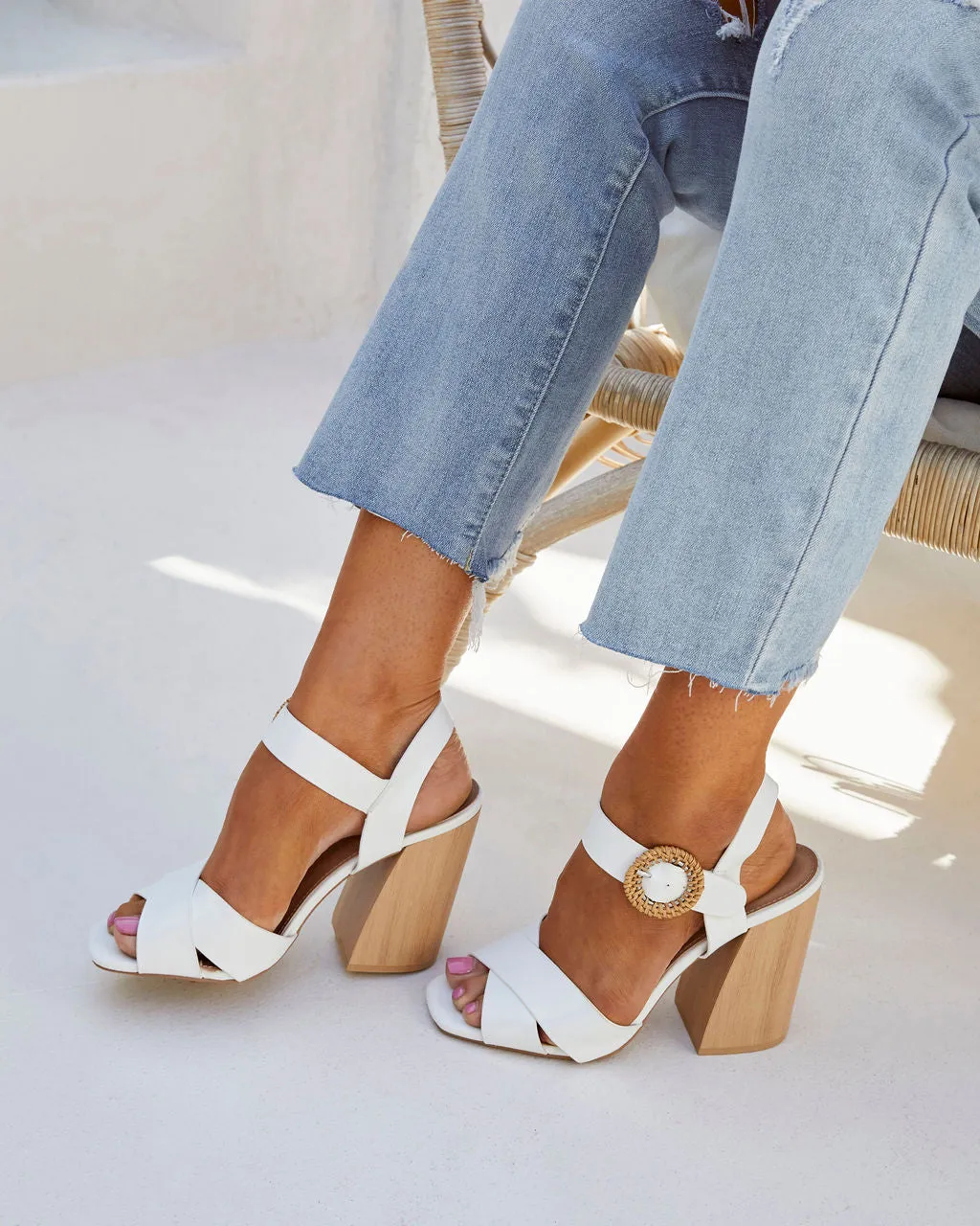 Chandler Strappy Wooden Heels