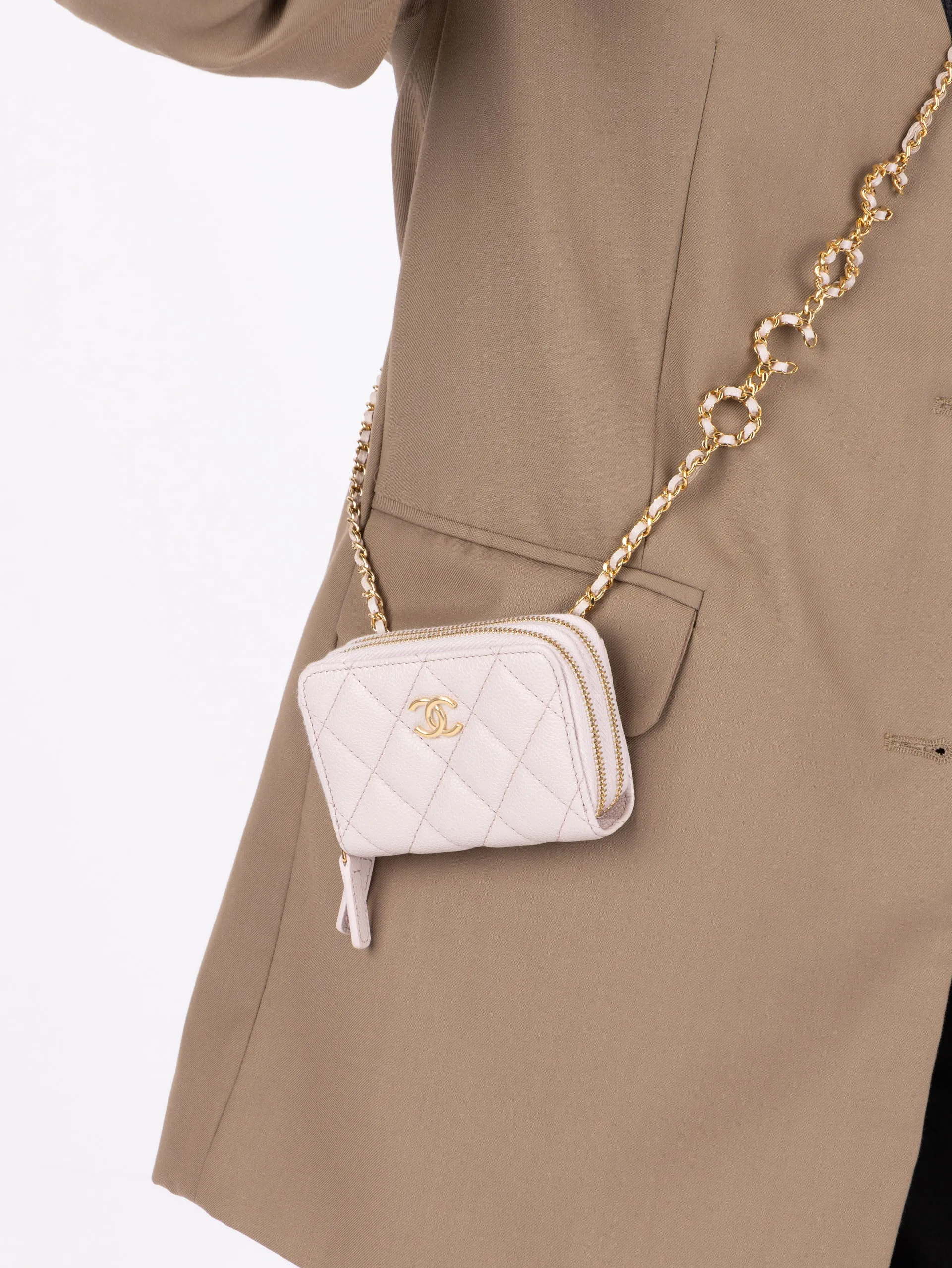 Chanel 2021 Caviar COCO Cardholder on Chain