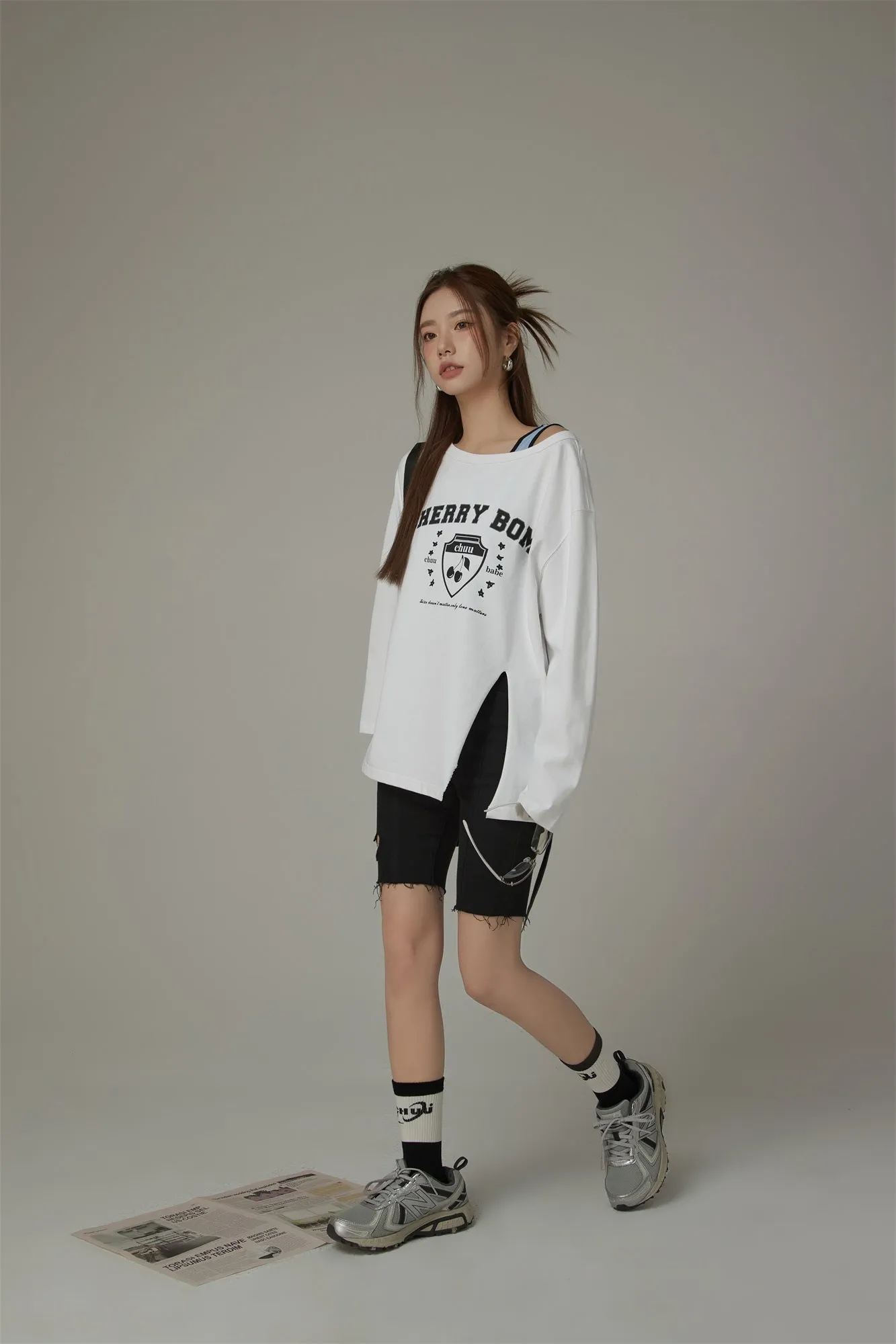 Cherry Bomb Split Loose Fit T-Shirt