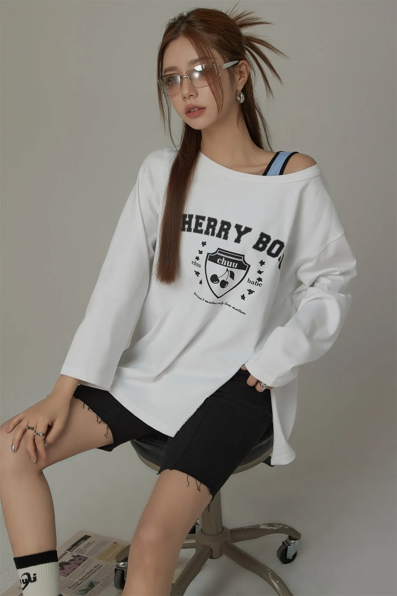 Cherry Bomb Split Loose Fit T-Shirt