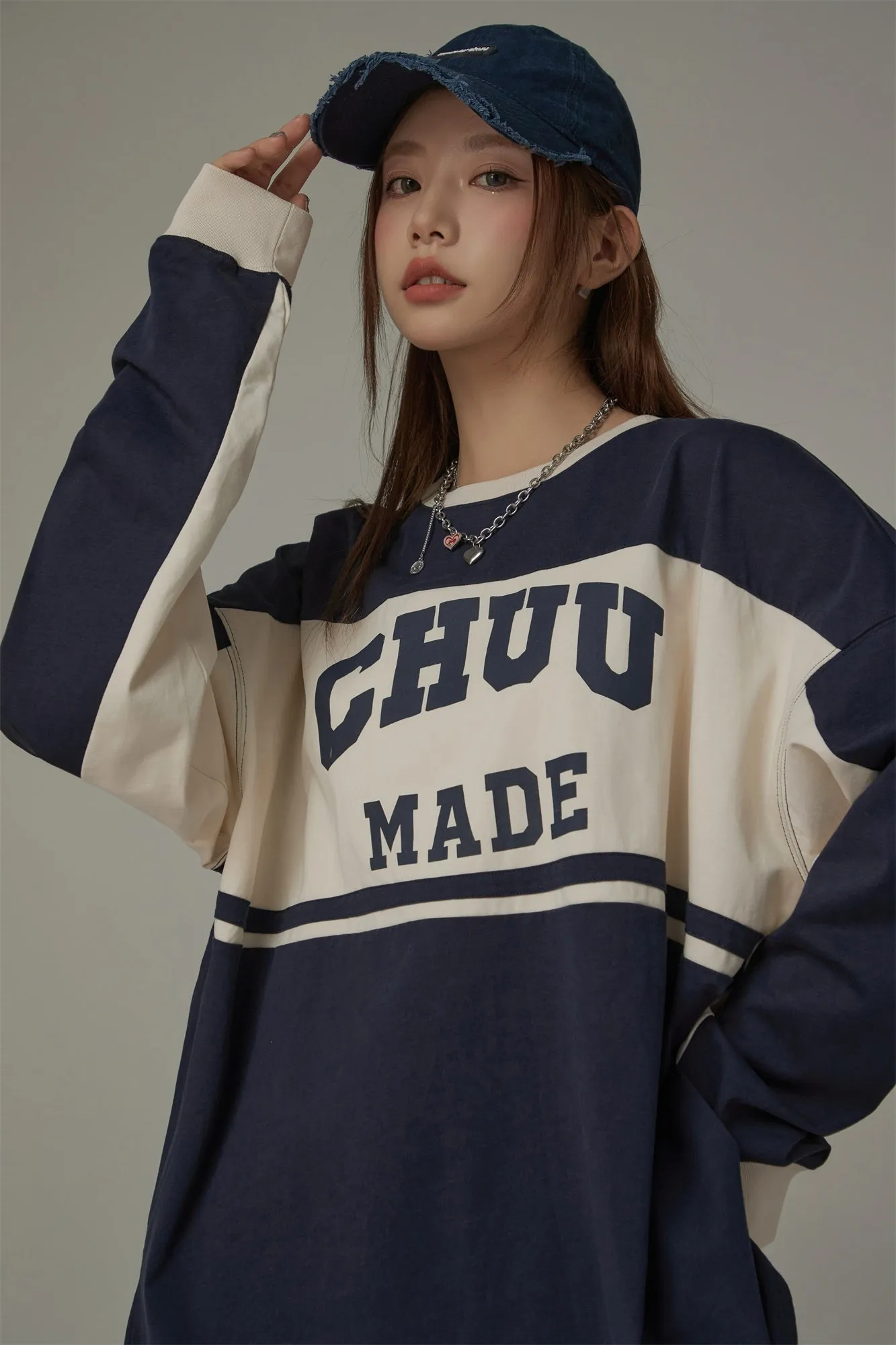 Chuu Made Color Matching Loose Fit T-Shirt