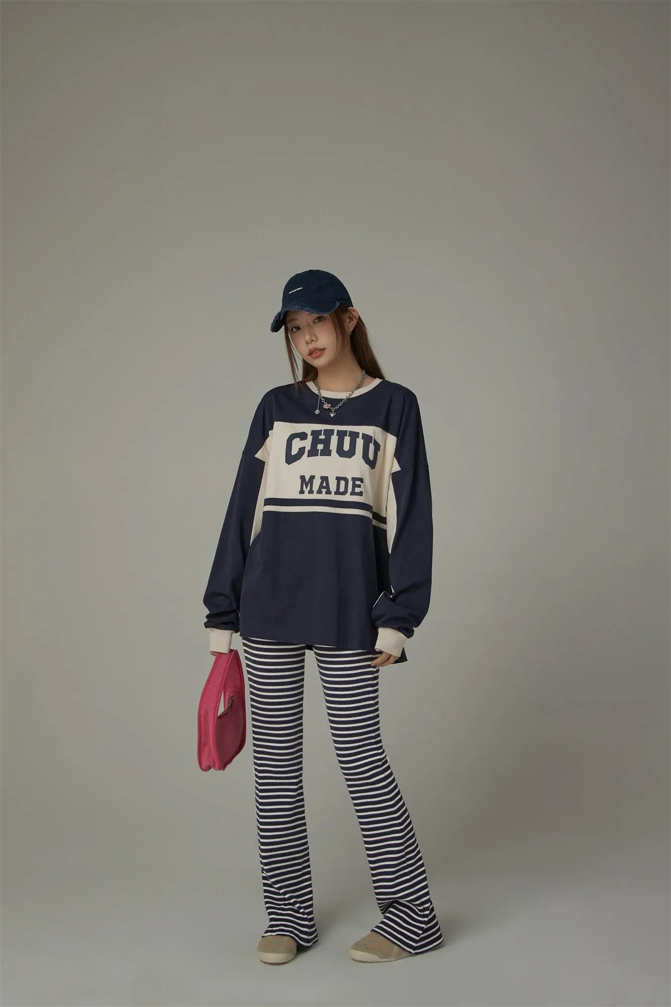 Chuu Made Color Matching Loose Fit T-Shirt