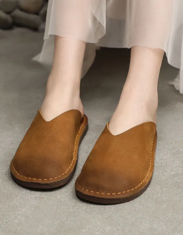 Comfortable Handmade Retro Leather Slippers 41