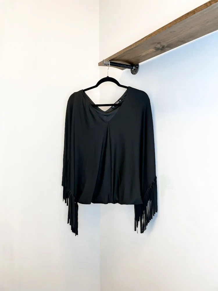 Cowboy Killer Black Fringe Top