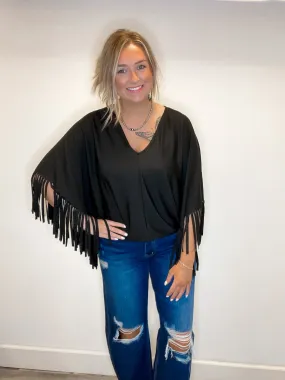 Cowboy Killer Black Fringe Top