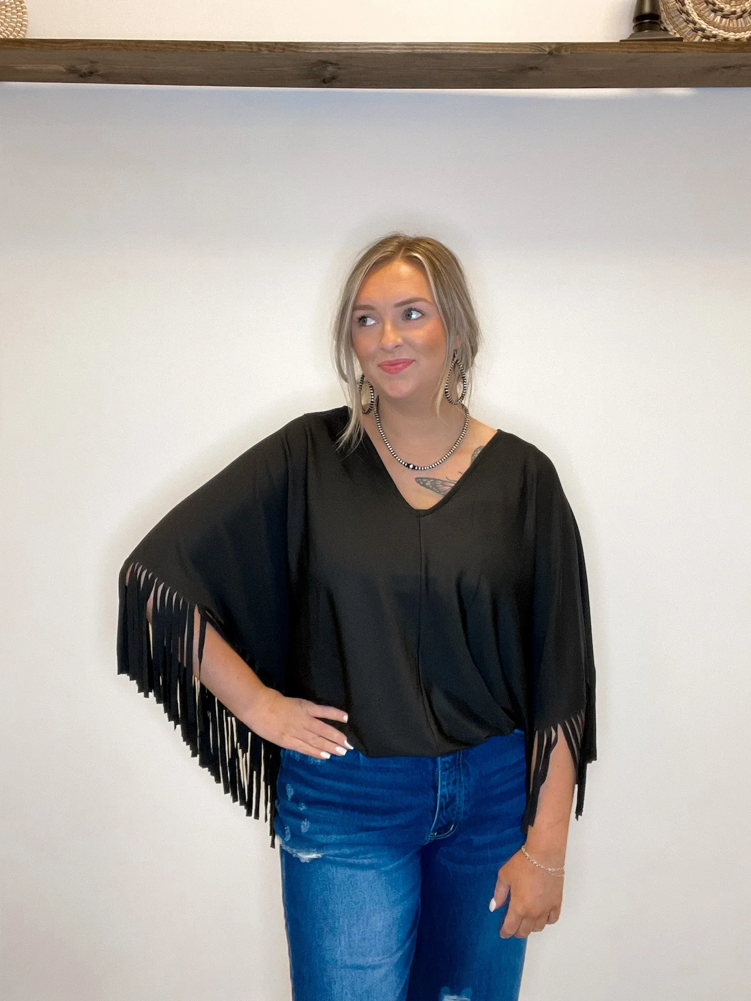 Cowboy Killer Black Fringe Top