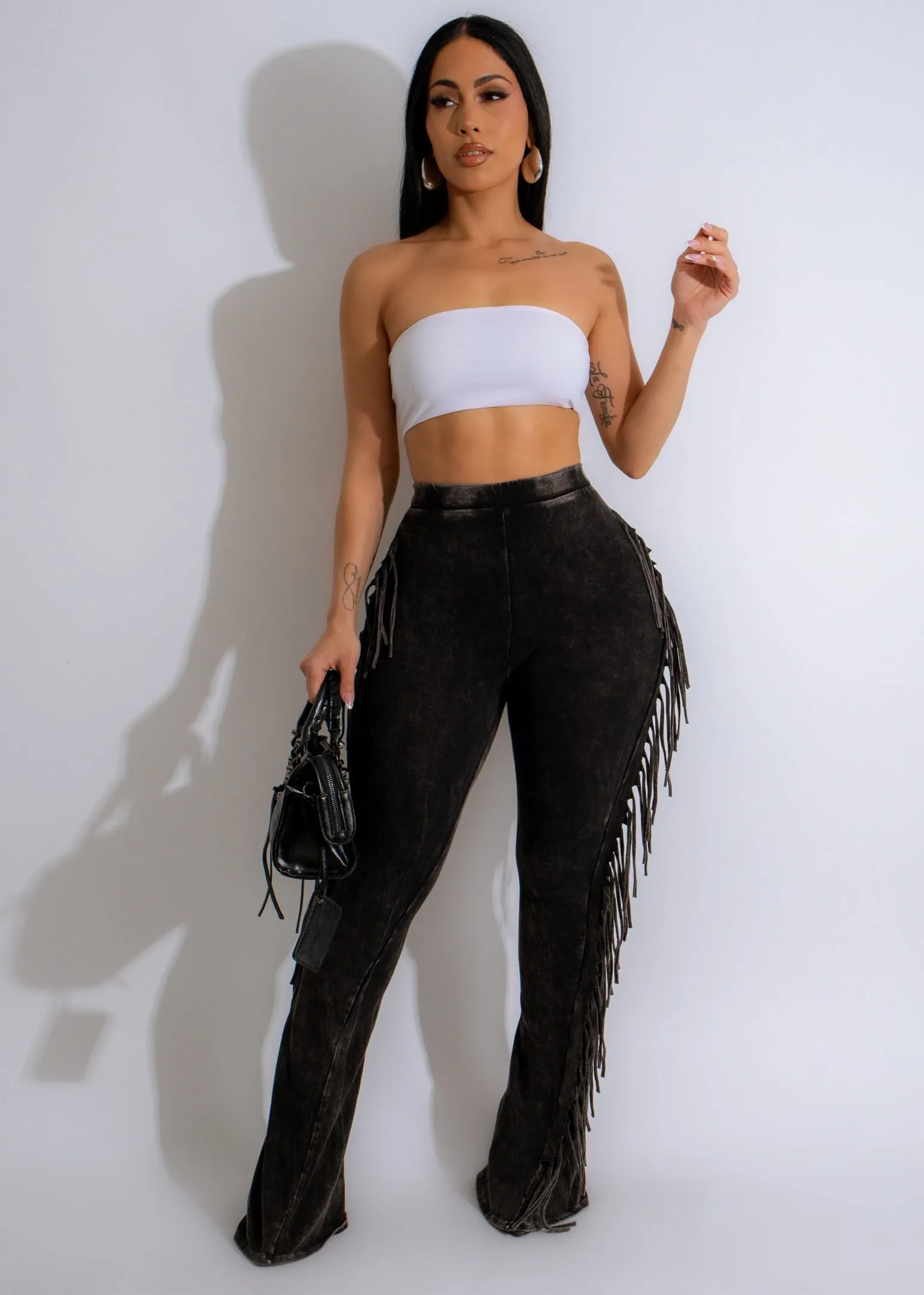 Dancing Queen Fringe Legging Black