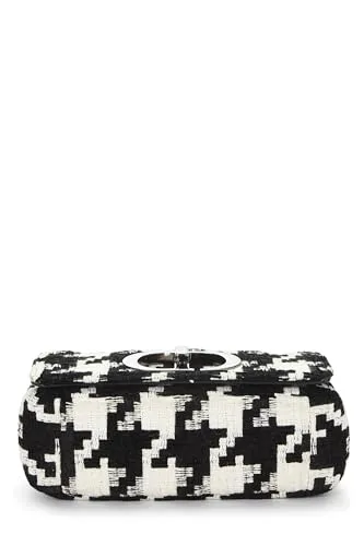 Dior,  Multicolor Houndstooth Canvas Caro Bag Small, Black