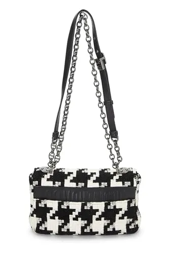 Dior,  Multicolor Houndstooth Canvas Caro Bag Small, Black