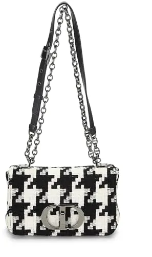 Dior,  Multicolor Houndstooth Canvas Caro Bag Small, Black