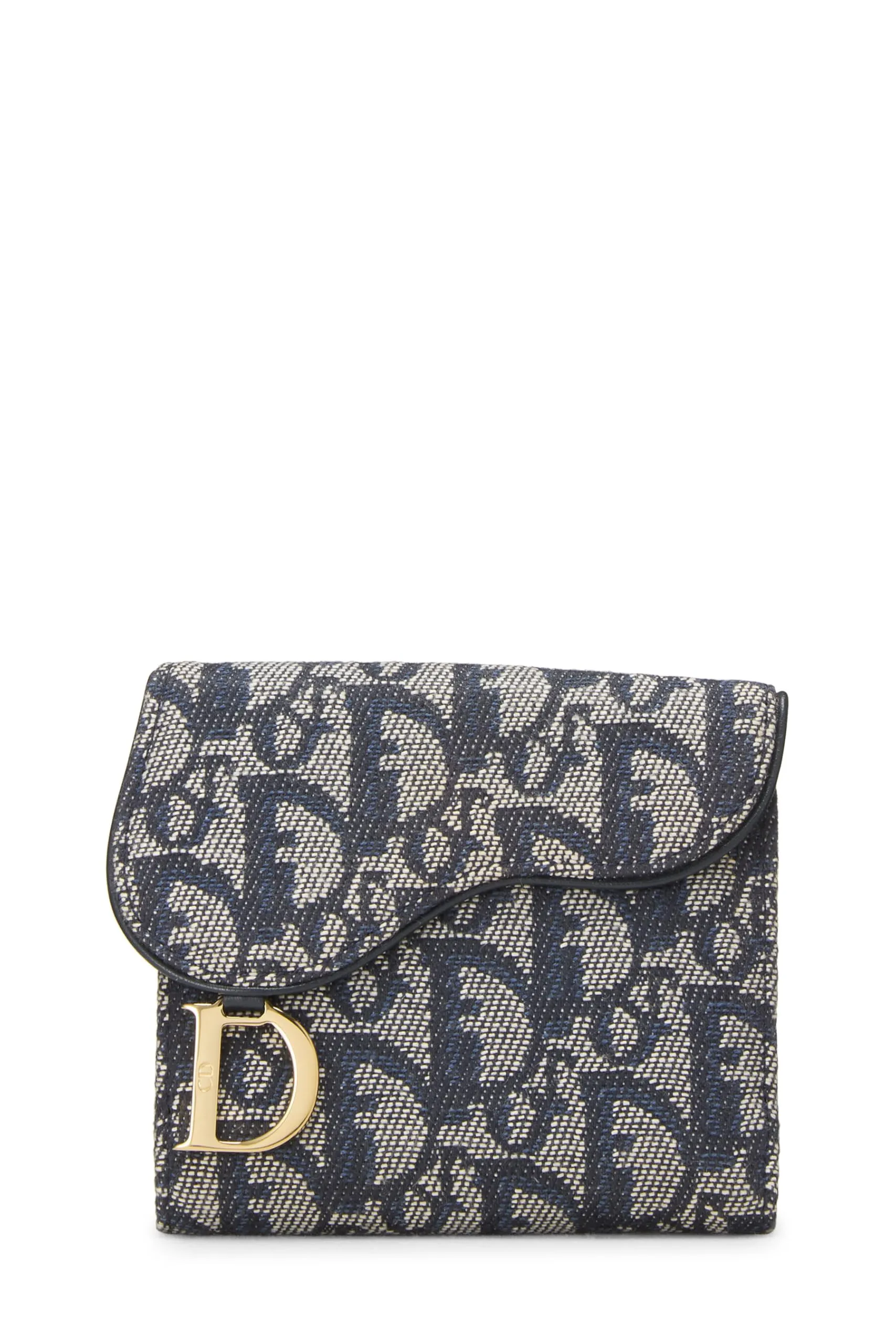 Dior,  Navy Trotter Canvas Saddle Wallet, Navy