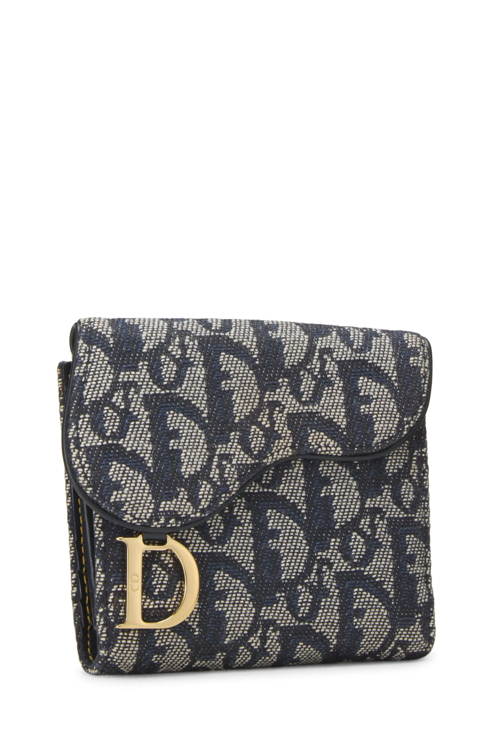 Dior,  Navy Trotter Canvas Saddle Wallet, Navy