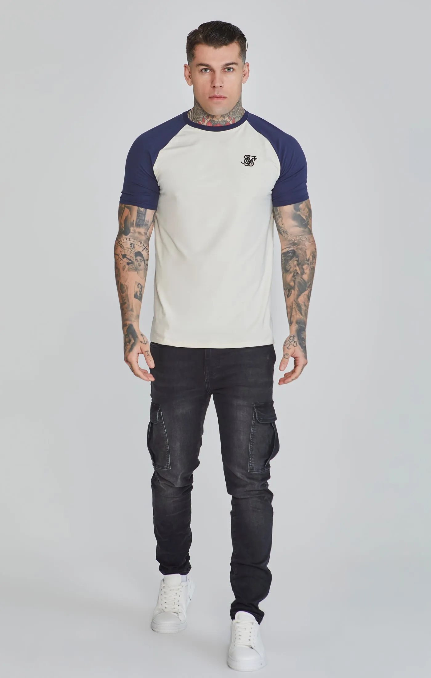 Ecru Navy Raglan T-Shirt