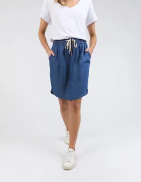 Emmy Chambray Skirt Dark Blue Wash