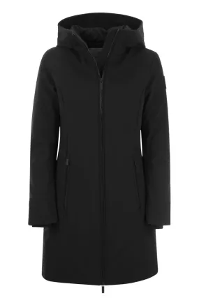 FIRTH HOODED SOFTSHELL DOWN PARKA