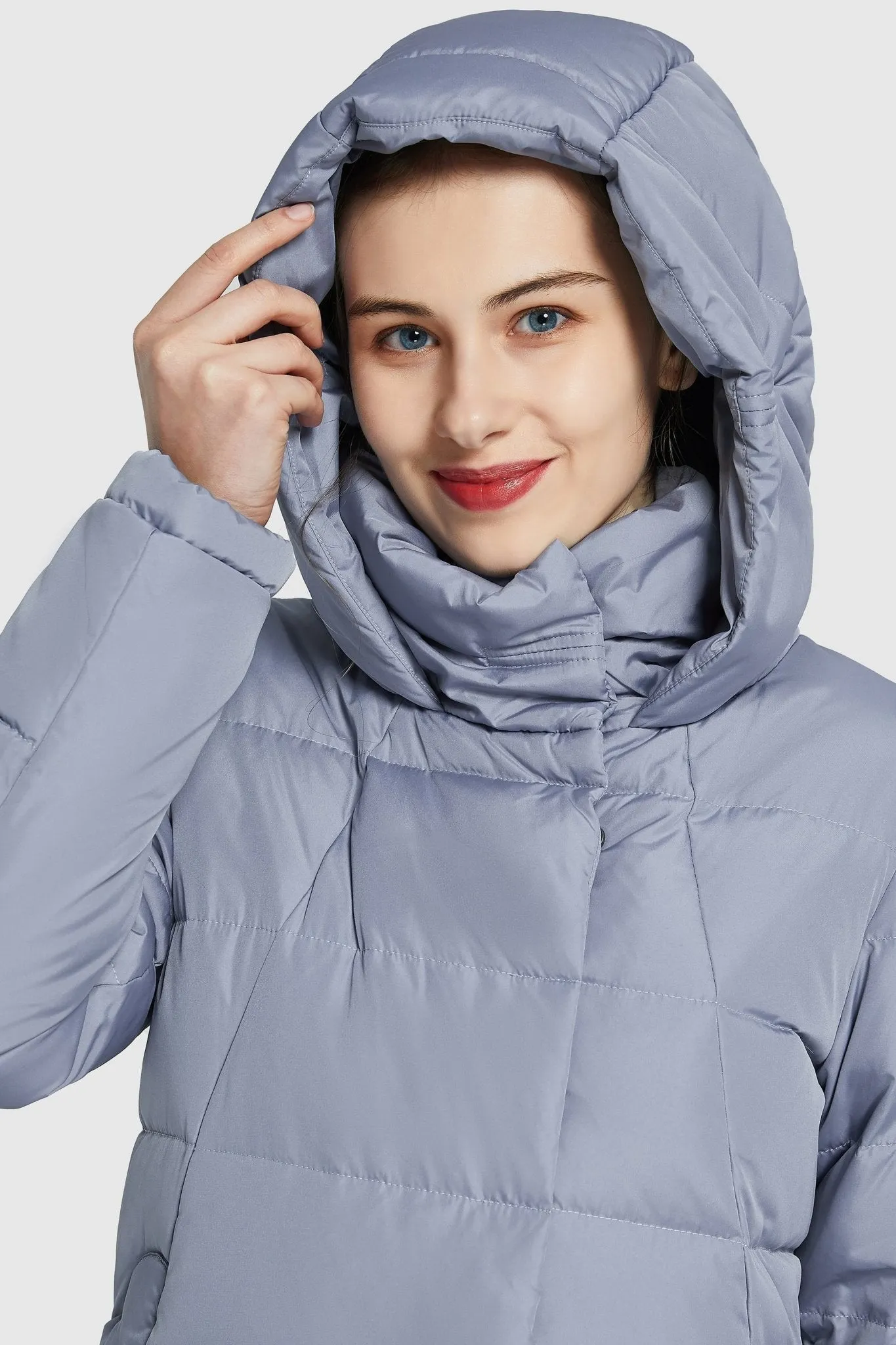 Hooded Winter Two-Way Zipper Down Coat