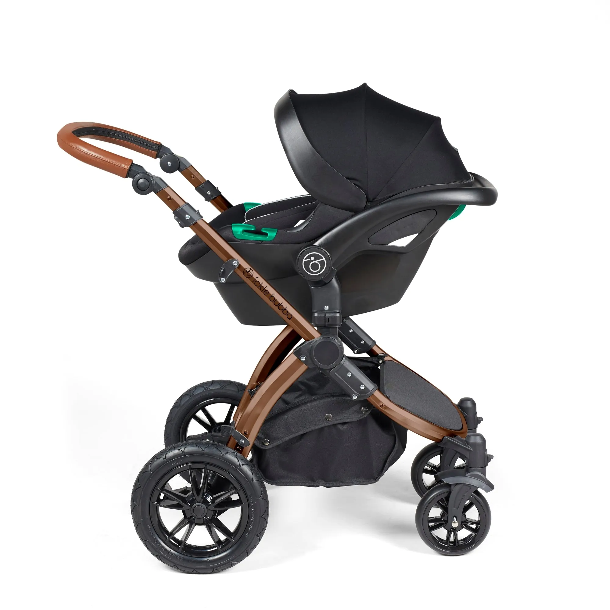 Ickle Bubba Stomp Luxe 3-in-1 I-Size Travel System - Bronze / Woodland / Tan