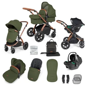 Ickle Bubba Stomp Luxe 3-in-1 I-Size Travel System - Bronze / Woodland / Tan