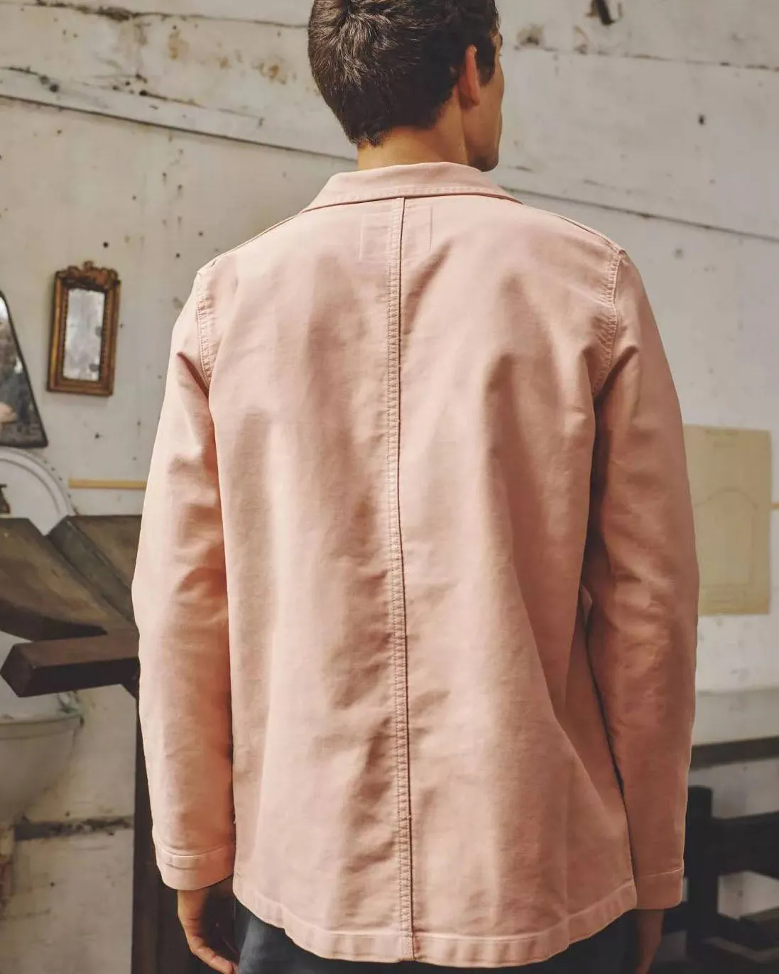 Le Mont St Michel Moleskin Authentic Work Jacket - Ash Pink