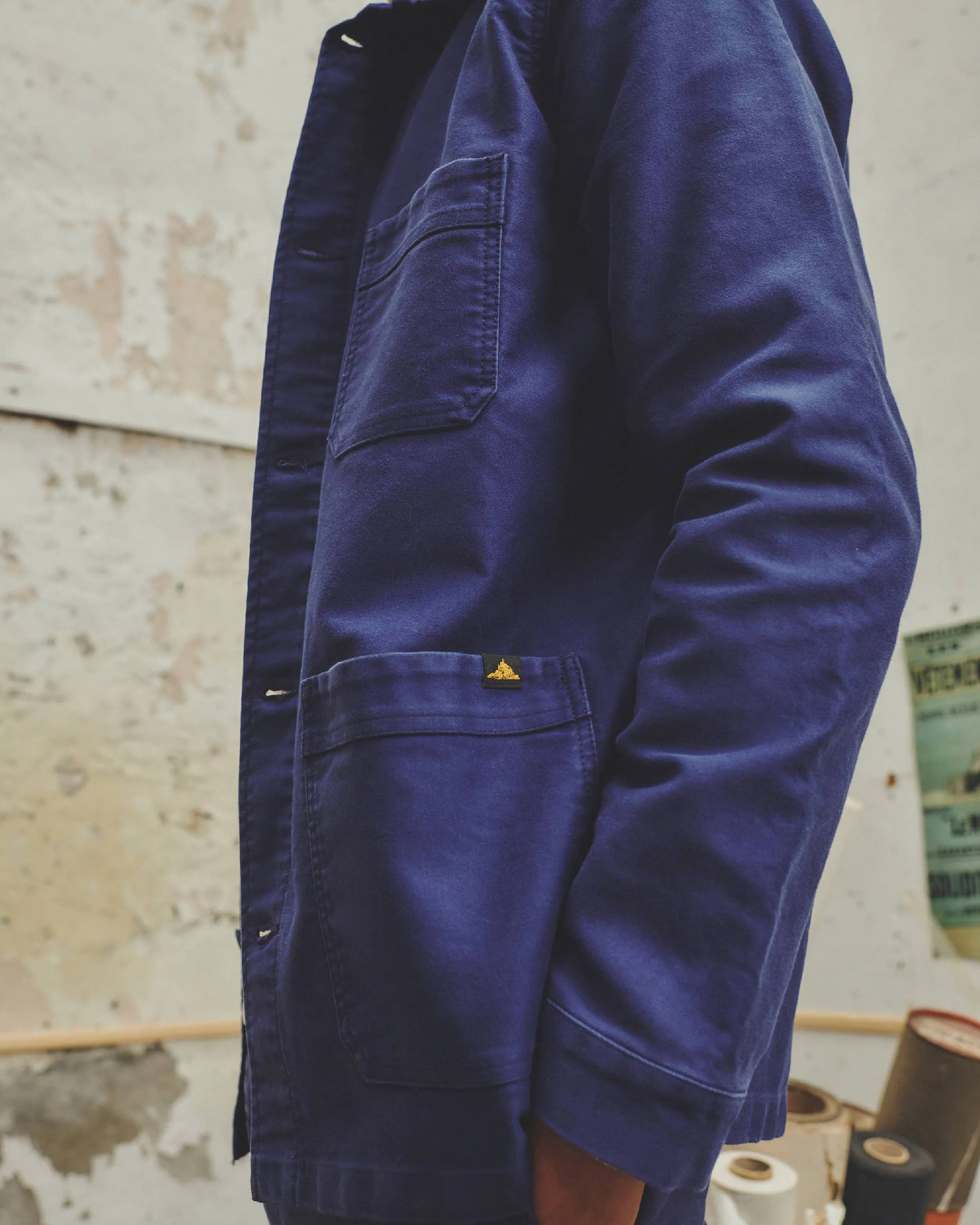 Le Mont St Michel Moleskin Authentic Work Jacket - Blue