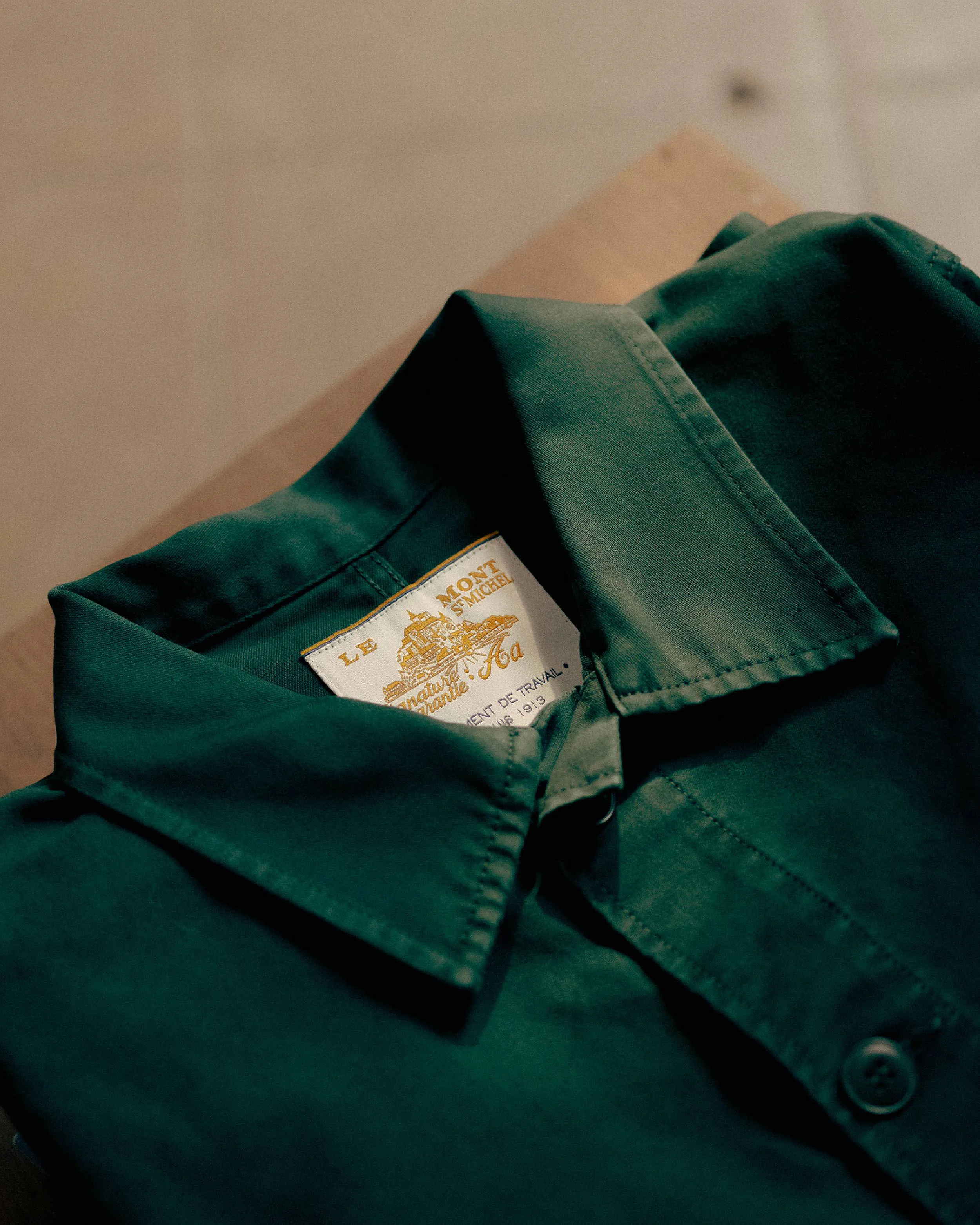 Le Mont St Michel Moleskin Authentic Work Jacket - Forest Green