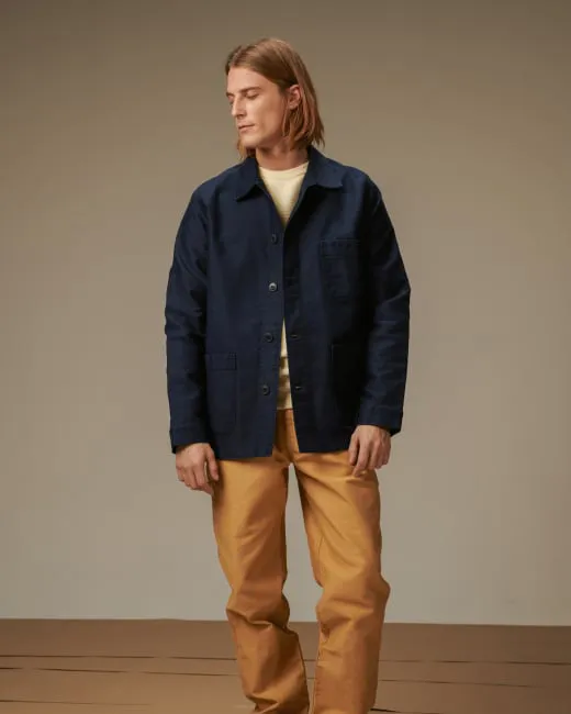 Le Mont St Michel Moleskin Authentic Work Jacket - Navy