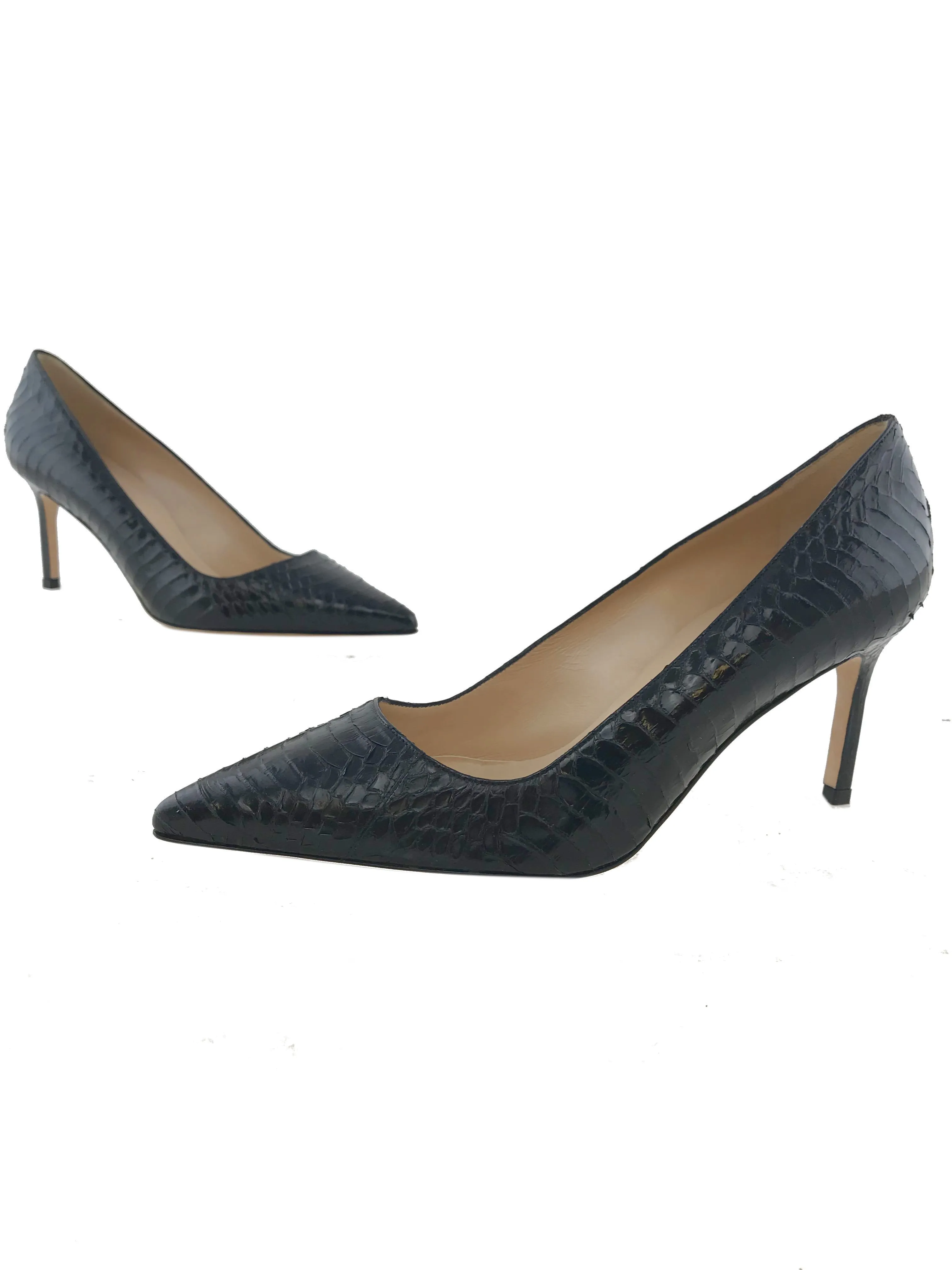 Manolo Blahnik Snakeskin BB Pumps Size 7