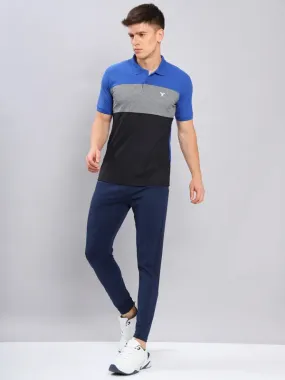 Men Colorblock Slim Fit Polo T-shirt with MATPIQ