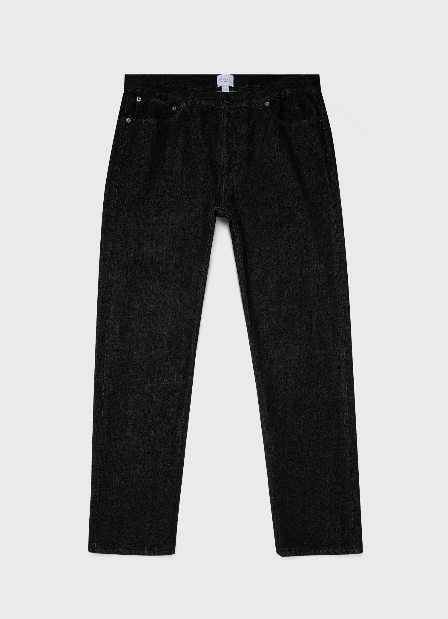 Men's Regular Fit Jeans in Black Wash Denim