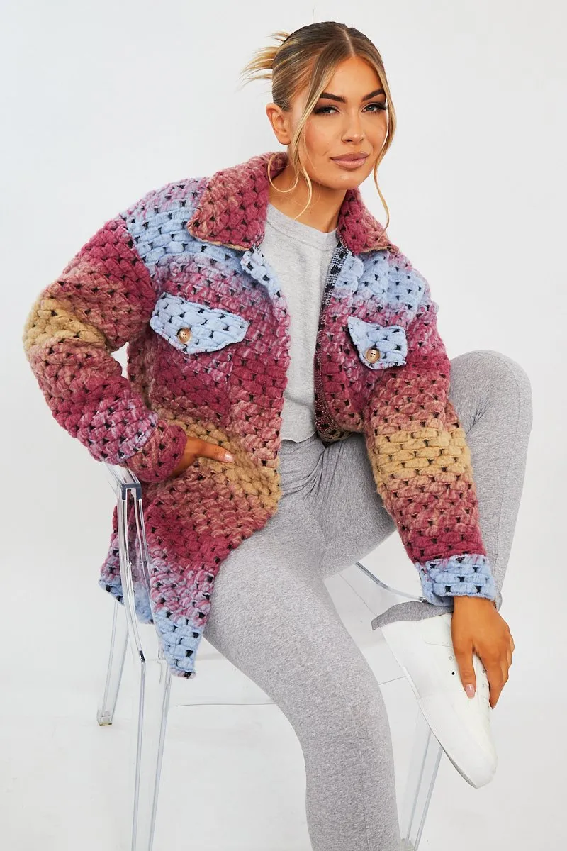 Multi Chunky Knit Shacket - Ellajane