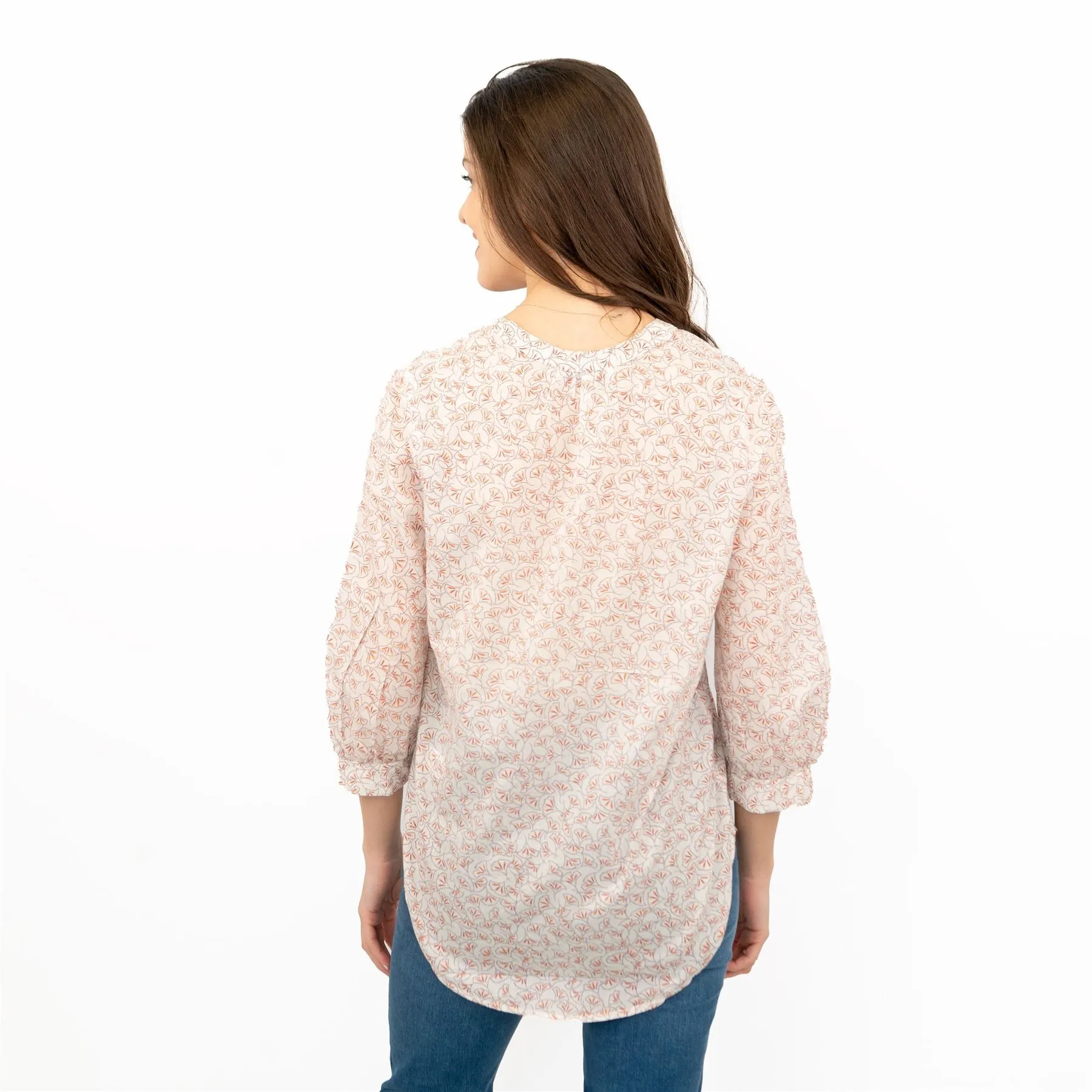 Next Ivory Floral Print Blouse 3/4 Sleeve Lightweight Tops