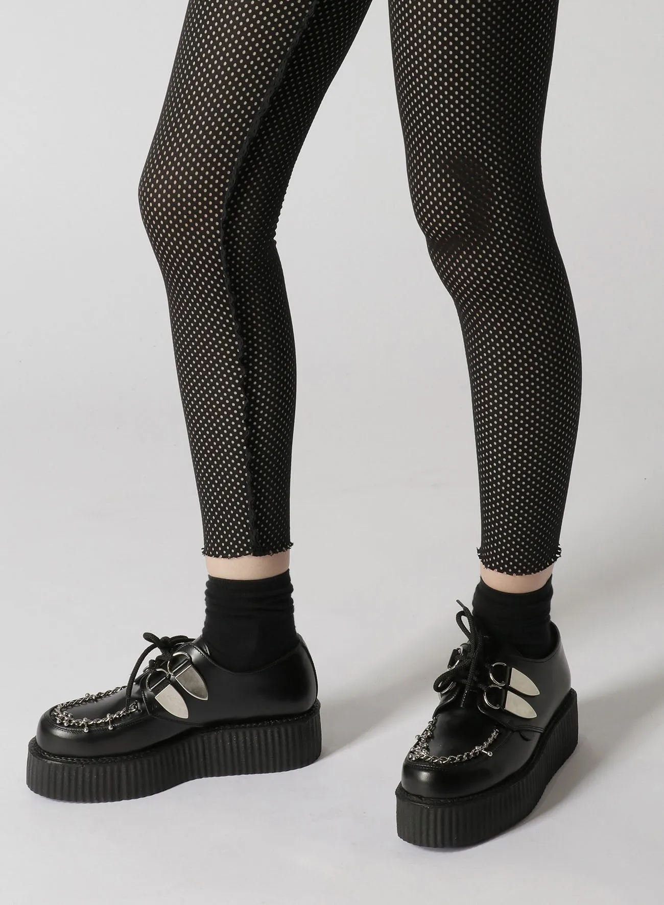 NYLON POLYURETHANE TRICOT MESH PANEL LEGGINGS