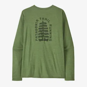 Patagonia Capilene Cool Daily Graphic L/S Shirt - Lands | Tree Trotter: Terrain Green X-Dye | Womens