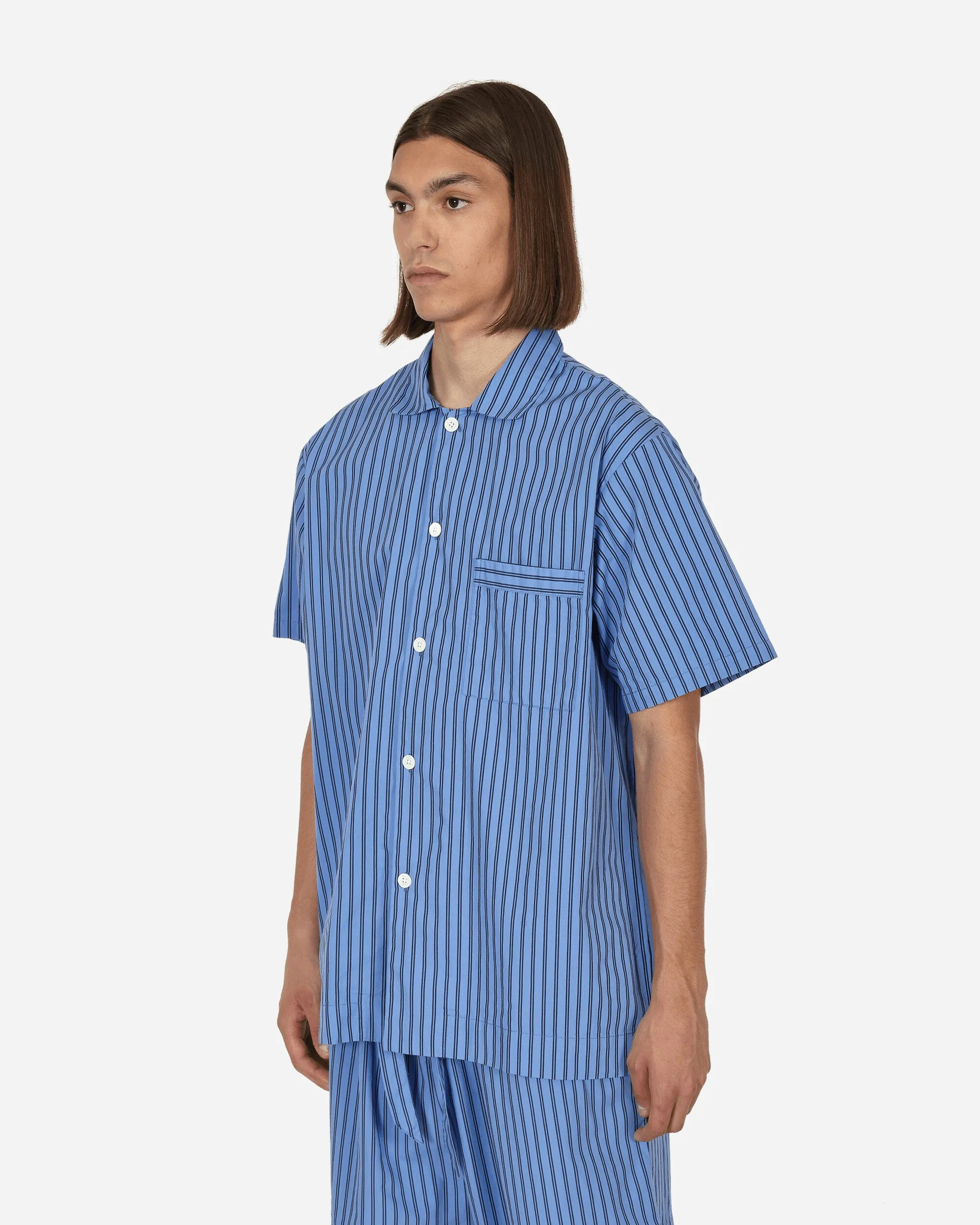 Poplin Pyjamas Shortsleeve Shirt Boro Stripes