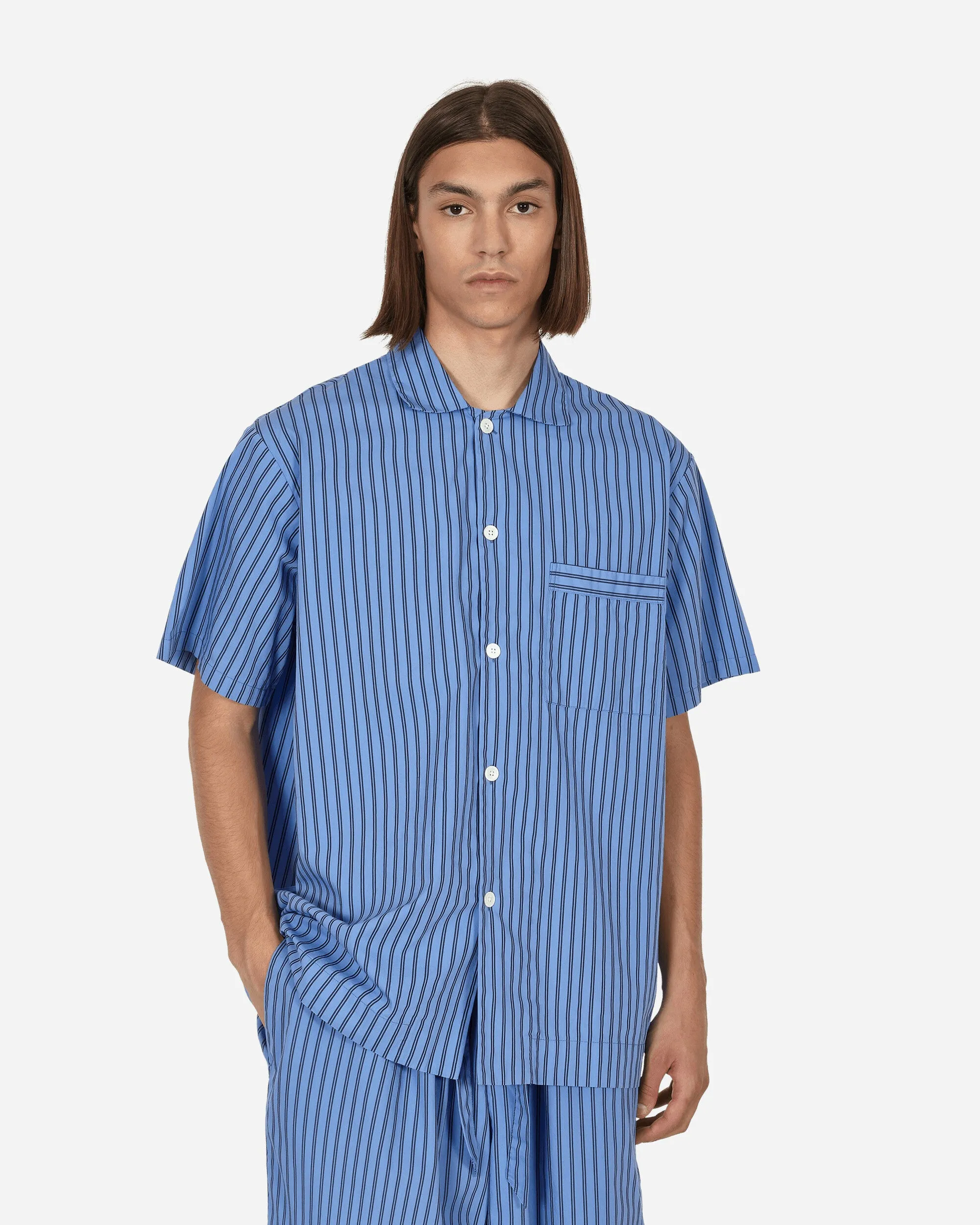 Poplin Pyjamas Shortsleeve Shirt Boro Stripes