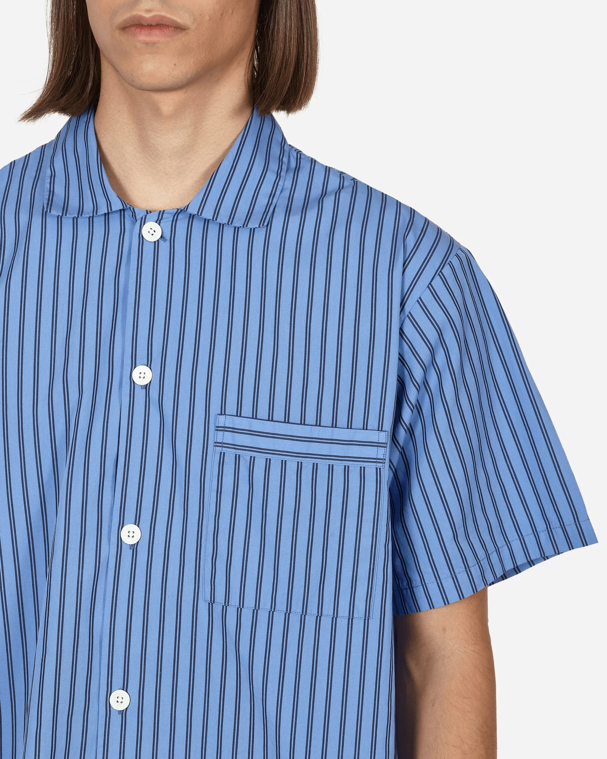 Poplin Pyjamas Shortsleeve Shirt Boro Stripes