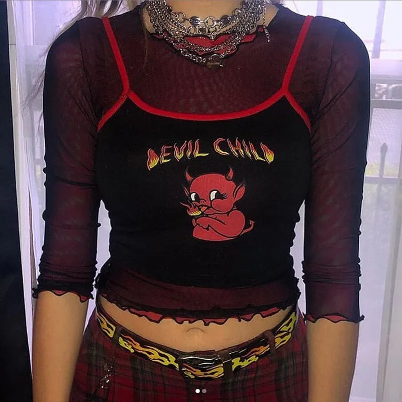 "DEVIL CHILD" CROP TOP