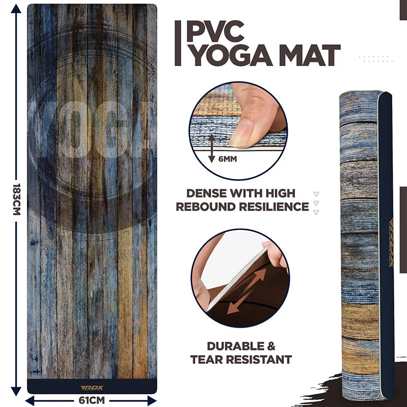 RDX D5 Iris 6mm PVC Yoga Mat Timber Blend