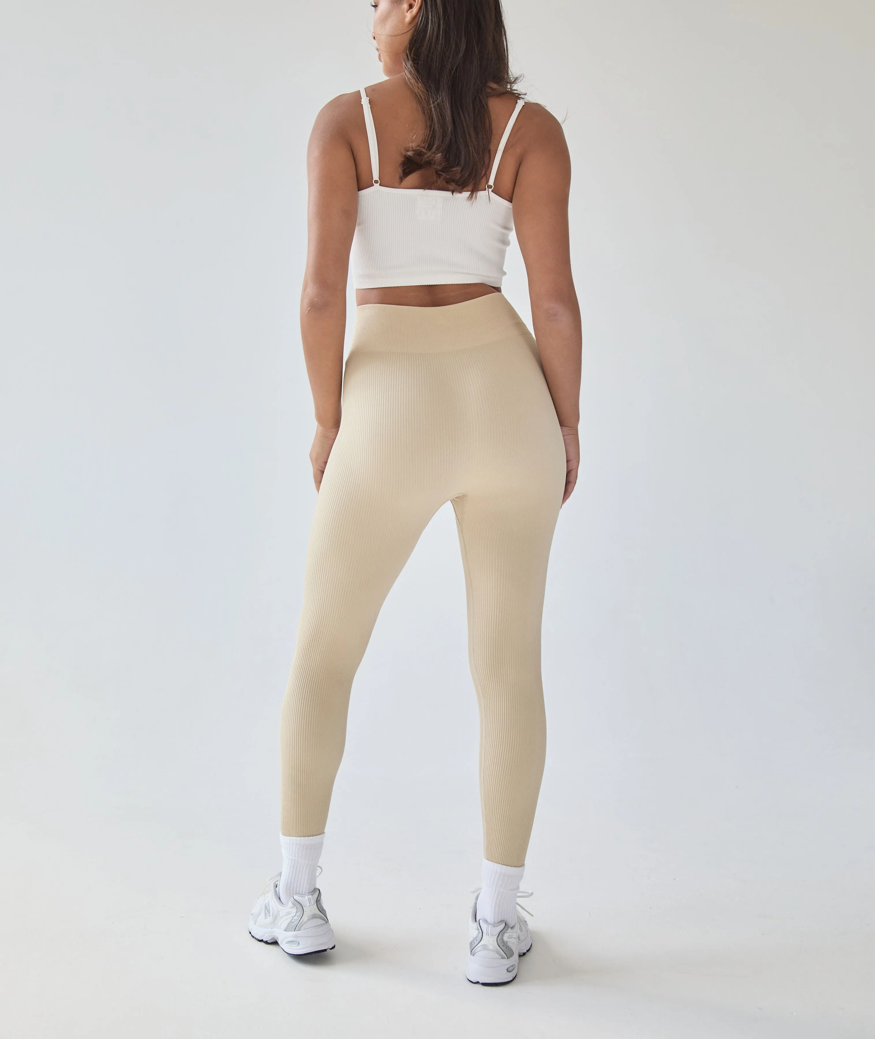 Seamless Contour Rib Leggings - Sand