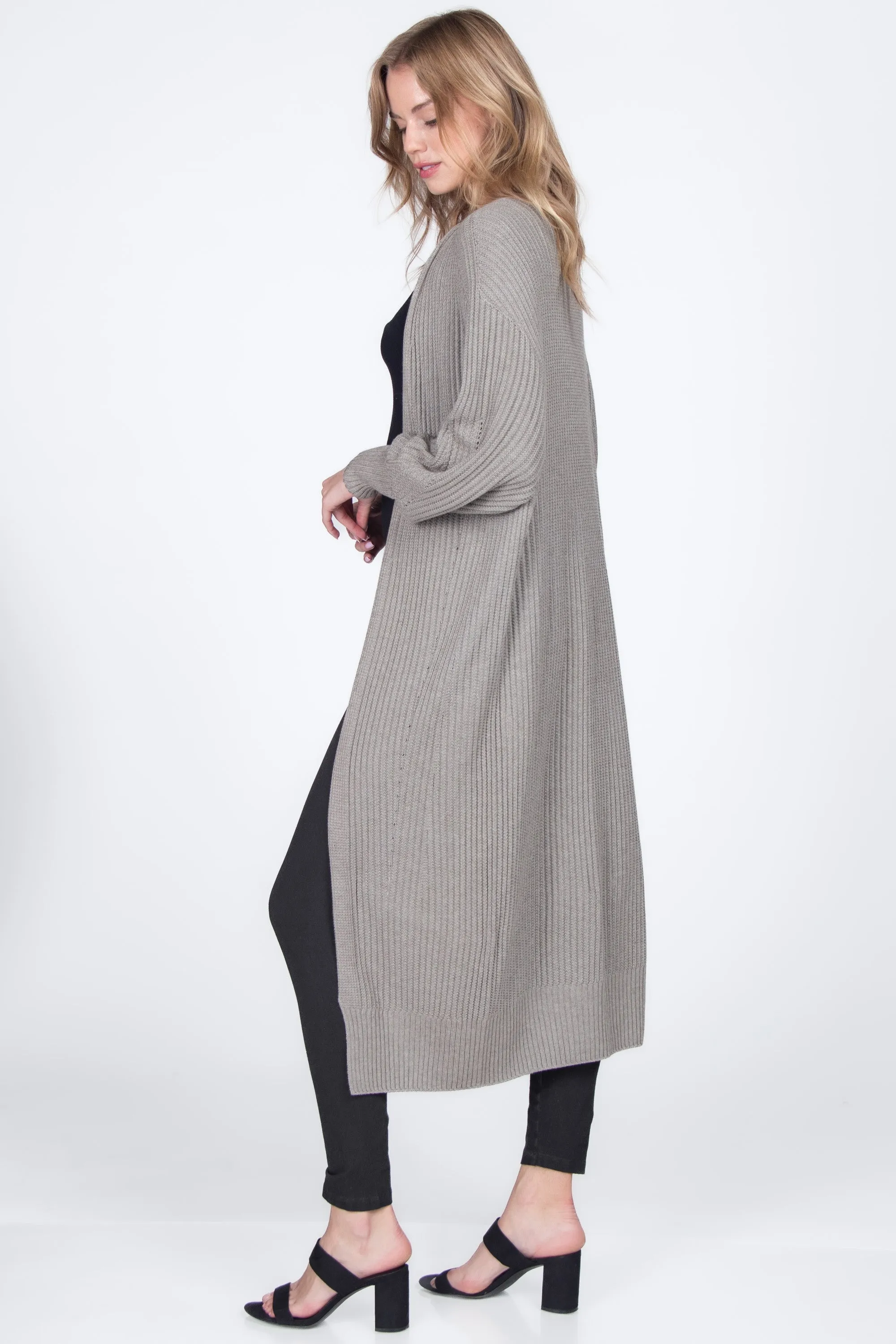 Seamless Sustainable Sweater-Knit Ribbed Duster