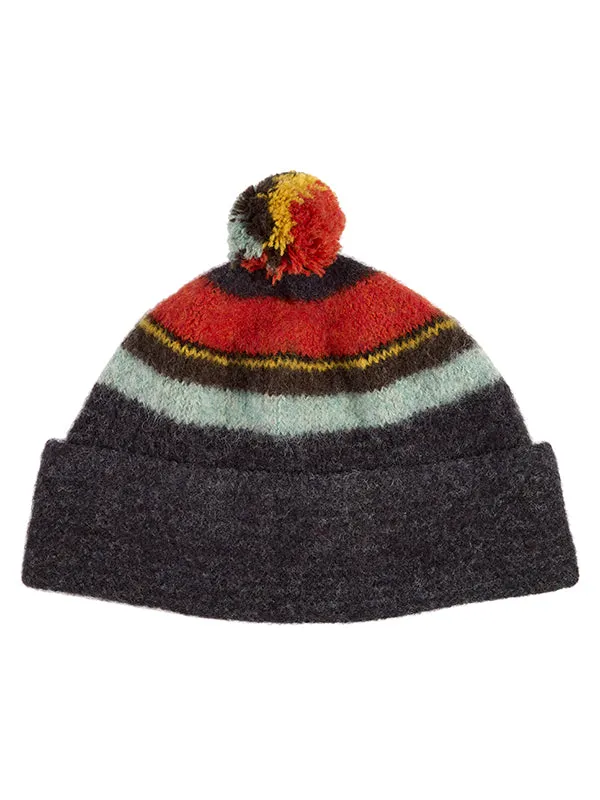 Stripe Shetland Hat Graphite